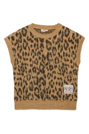 gilet in acrilico marrone N°21 KIDS | N21997N03680N717